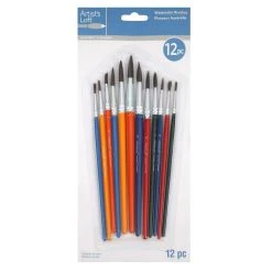 Promo ✨ 12 Packs: 12 ct. (144 total) Necessities™ Round Watercolor Brush Set by Artist's Loft™ by Artists Loft 🔥 -Artists Loft Sales 10059395 1 1