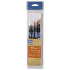 Top 10 👏 12 Packs: 8 ct. (96 total) Necessities™ Golden Synthetic Acrylic Round Variety Brush Set by Artist's Loft™ by Artists Loft ⌛ -Artists Loft Sales 10171139 1