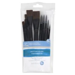 Best deal ✔️ 12 Packs: 10 ct. (120 total) Necessities™ Brown Synthetic Watercolor Brush Set by Artist's Loft™ by Artists Loft 👍 -Artists Loft Sales 10171148 1 1