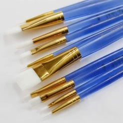 Brand new ❤️ 12 Packs: 10 ct. (120 total) Necessities™ White Synthetic Acrylic Round & Flat Brush Set by Artist's Loft™ by Artists Loft 🔥 -Artists Loft Sales 10171153 6 1