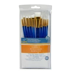 Top 10 🔥 12 Packs: 10 ct. (120 total) Necessities™ White Synthetic Acrylic Variety Brush Set by Artist's Loft™ by Artists Loft ✨ -Artists Loft Sales 10171156 1 1