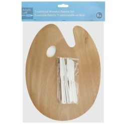 New 😉 12 Pack: Oval Wooden Palette with Knives by Artist's Loft™ by Artists Loft 😀 -Artists Loft Sales 10334662 1 1