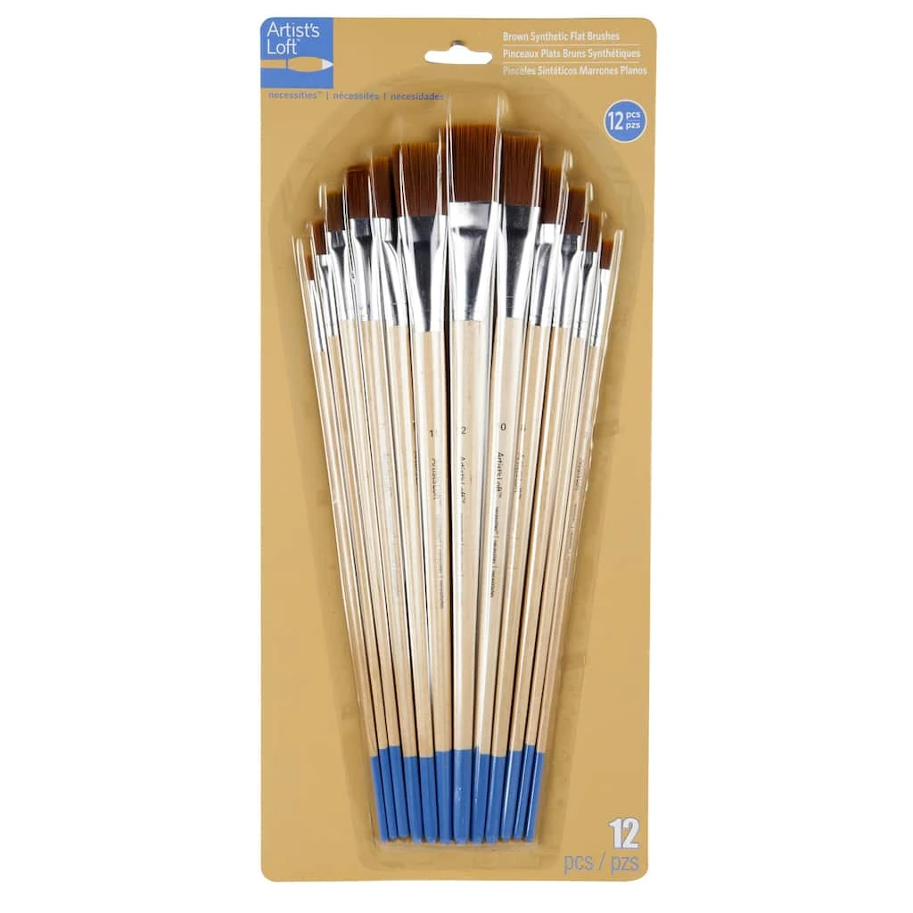 Best Sale π 12 Packs: 12 ct. (144 total) Necessities™ Brown Synthetic Flat Brush Set by Artist's Loft™ by Artists Loft 𧨠3 Best Sale π 12 Packs: 12 ct. (144 total) Necessities™ Brown Synthetic Flat Brush Set by Artist's Loft™ by Artists Loft π§¨