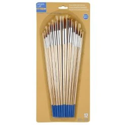 Best Pirce 🎉 12 Packs: 12 ct. (144 total) Necessities™ Brown Synthetic Round Brush Set by Artist's Loft™ by Artists Loft 😍