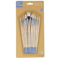 Best deal 👏 White Synthetic Flat & Round Brushes by Artist's Loft® Necessities™ by Artists Loft 🤩 -Artists Loft Sales 10335746