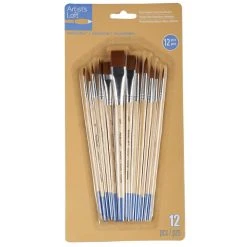 Buy 🤩 Brown Synthetic Flat & Round Brushes by Artist's Loft® Necessities™ by Artists Loft 🔔 -Artists Loft Sales 10335747