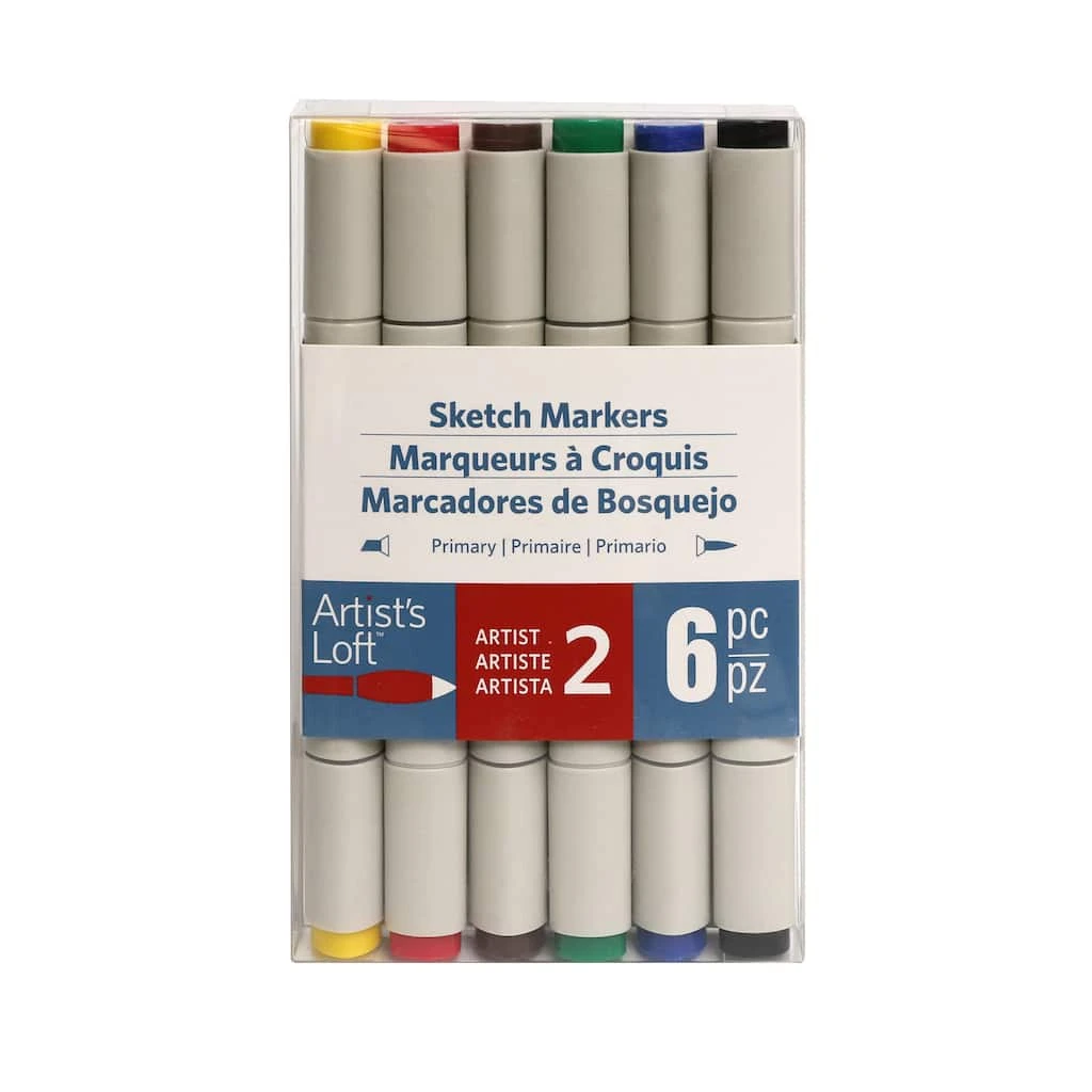 Wholesale π― 6 Packs: 6 ct. (36 total) Bold Primaries Sketch Markers by Artist's Loft™ by Artists Loft π 5 Wholesale π― 6 Packs: 6 ct. (36 total) Bold Primaries Sketch Markers by Artist's Loft™ by Artists Loft π - Image 3