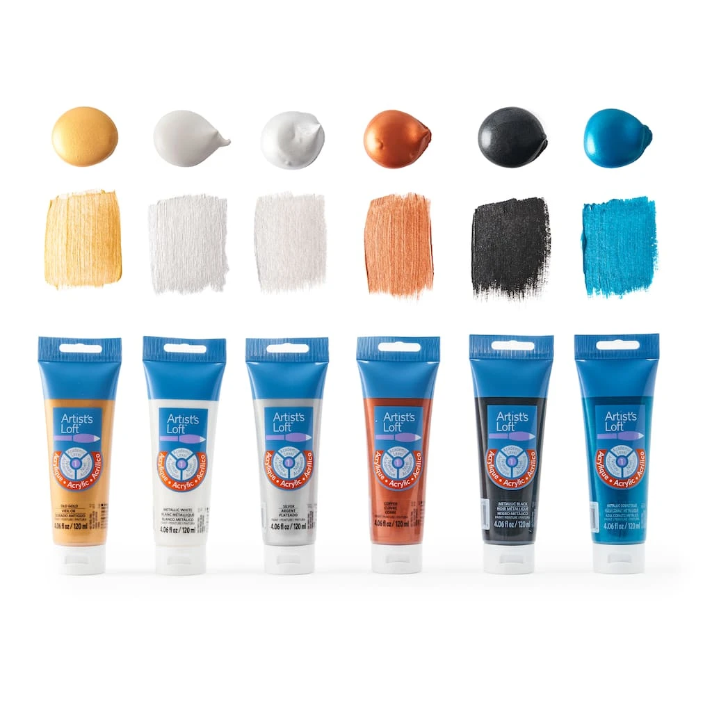 Best Sale π 12 Packs: 6 ct. (72 total) Metallic Acrylic Paint Set by Artist's Loft™ by Artists Loft π 3 Best Sale π 12 Packs: 6 ct. (72 total) Metallic Acrylic Paint Set by Artist's Loft™ by Artists Loft π