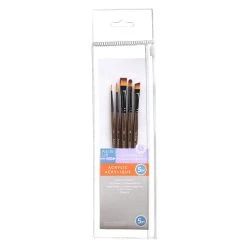 New ✔️ Golden Synthetic Acrylic 5 Piece Brush Set by Artist's Loft™ by Artists Loft 🤩 -Artists Loft Sales 10669081 3