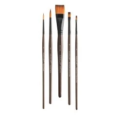 New ⭐ Golden Synthetic Acrylic 5 Piece Brush Set by Artist's Loft™ by Artists Loft 👏