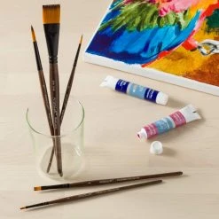 New ⭐ Golden Synthetic Acrylic 5 Piece Brush Set by Artist's Loft™ by Artists Loft 👏 -Artists Loft Sales 10669084 20