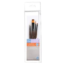Best reviews of ❤️ Golden Synthetic Acrylic 5 Piece Brush Set by Artist's Loft™ by Artists Loft ✨ -Artists Loft Sales 10669087 3