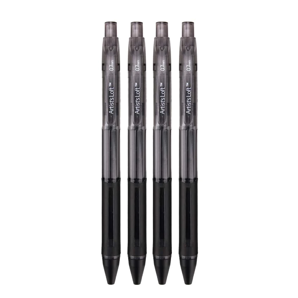Deals 🤩 12 Packs: 4 ct. (48 total) 0.7mm Black Retractable Gel Pens by Artist's Loft™ by Artists Loft ❤️ 3 Deals 🤩 12 Packs: 4 ct. (48 total) 0.7mm Black Retractable Gel Pens by Artist's Loft™ by Artists Loft ❤️