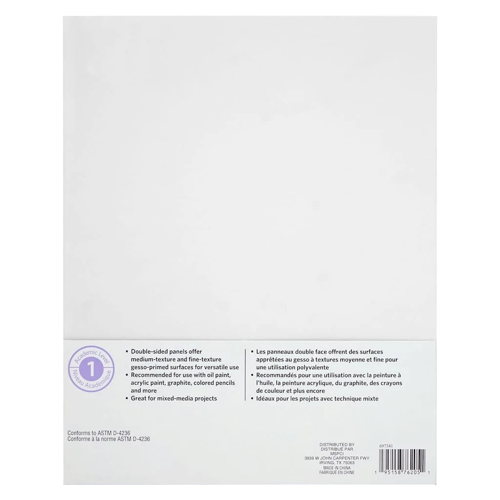 Outlet βοΈ 5 Pack Level 1 8" x 10" Gesso-Primed Double-Sided MDF Panels by Artist's Loft™ by Artists Loft π 7 Outlet βοΈ 5 Pack Level 1 8" x 10" Gesso-Primed Double-Sided MDF Panels by Artist's Loft™ by Artists Loft π - Image 5