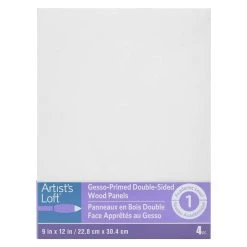 Outlet π 4 Pack Level 1 9" x 12" Gesso-Primed Double-Sided MDF Panels by Artist's Loft™ by Artists Loft π