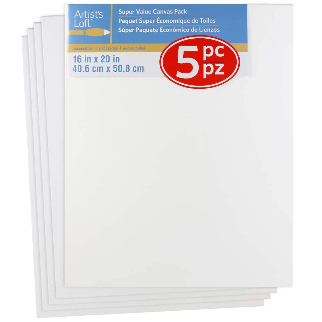 Best Pirce π 4 Packs: 5 ct. (20 total) 16" x 20" Super Value Canvas by Artist's Loft® by Artists Loft π 5 Best Pirce π 4 Packs: 5 ct. (20 total) 16" x 20" Super Value Canvas by Artist's Loft® by Artists Loft π - Image 4