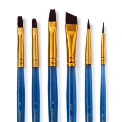 Buy 🎁 12 Packs: 6 ct. (72 total) Necessities™ Small Brown Synthetic Acrylic Brush Set by Artist's Loft™ by Artists Loft 🥰