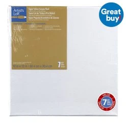 Coupon ⭐ 4 Packs: 7 ct. (28 total) 12" x 12" Super Value Canvas by Artist's Loft® Necessities™ by Artists Loft ✨ -Artists Loft Sales MP187423 2