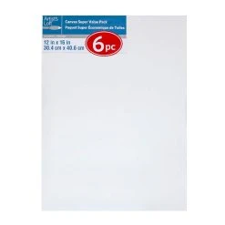 New 🔥 4 Packs: 6 ct. (24 total) 12" x 16" Super Value Canvas by Artist's Loft® Necessities™ by Artists Loft 🔔