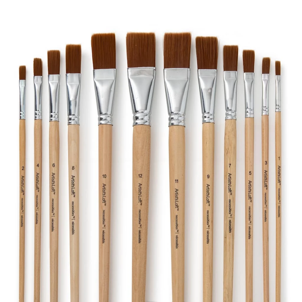 Best Sale π 12 Packs: 12 ct. (144 total) Necessities™ Brown Synthetic Flat Brush Set by Artist's Loft™ by Artists Loft 𧨠4 Best Sale π 12 Packs: 12 ct. (144 total) Necessities™ Brown Synthetic Flat Brush Set by Artist's Loft™ by Artists Loft 𧨠- Image 2